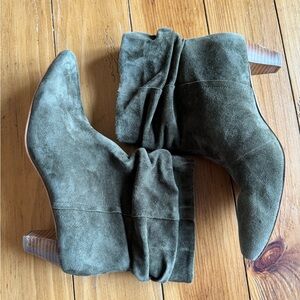 Silent D Anthropologie Tach Slouchy Ankle Boots Size 40 - Khaki Green